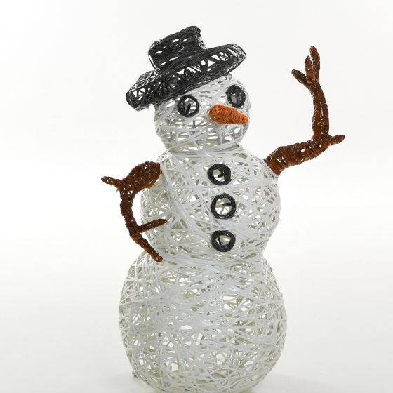 Bonhomme de neige lumineux, structure 3D, fibre minérale