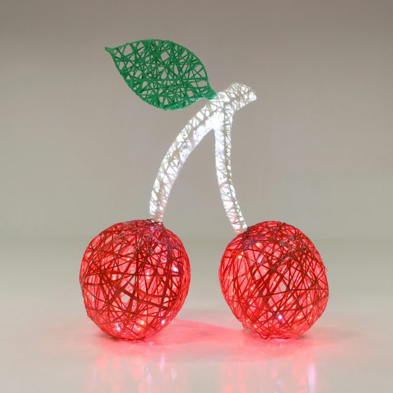 Cerises, structure 3D, fibre minérale, led