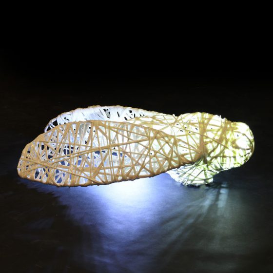 Cigale lumineuse, structure 3D, fibre minérale, led
