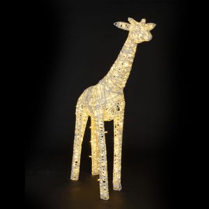 Girafe lumineuse, structure 3D, fibre minérale, led